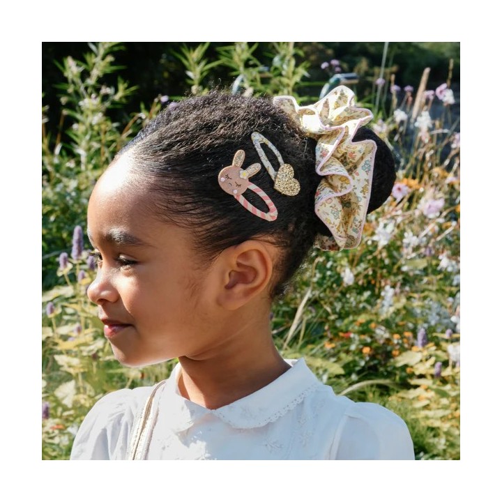 Clips Corazones Petal Brillantina