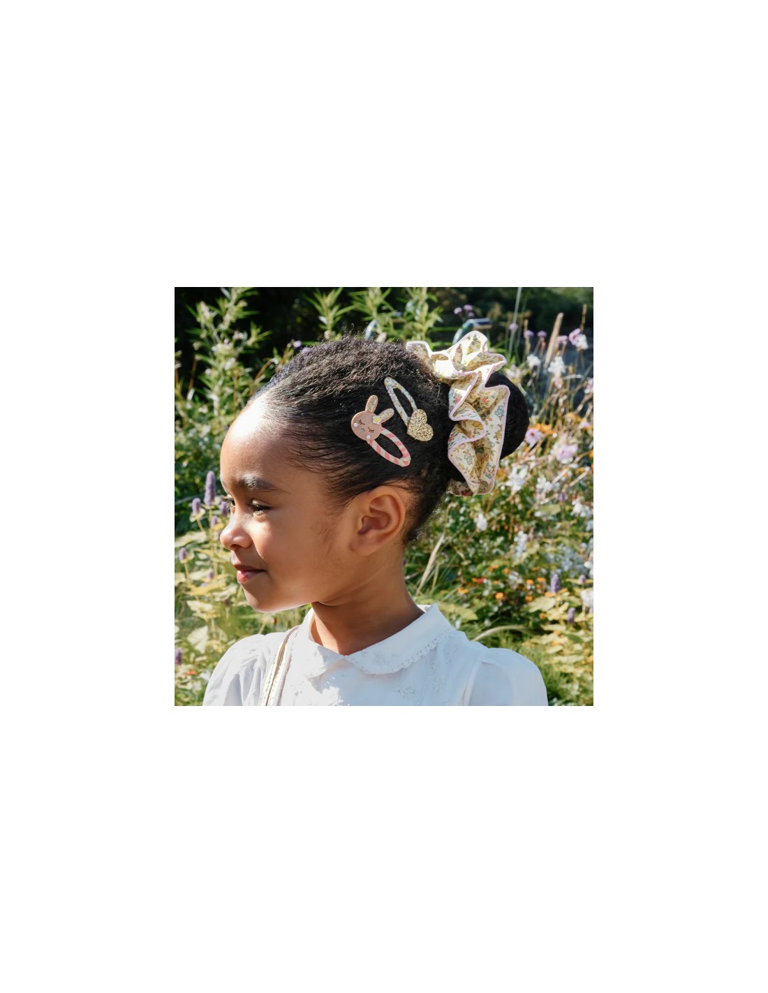 Clips Corazones Petal Brillantina