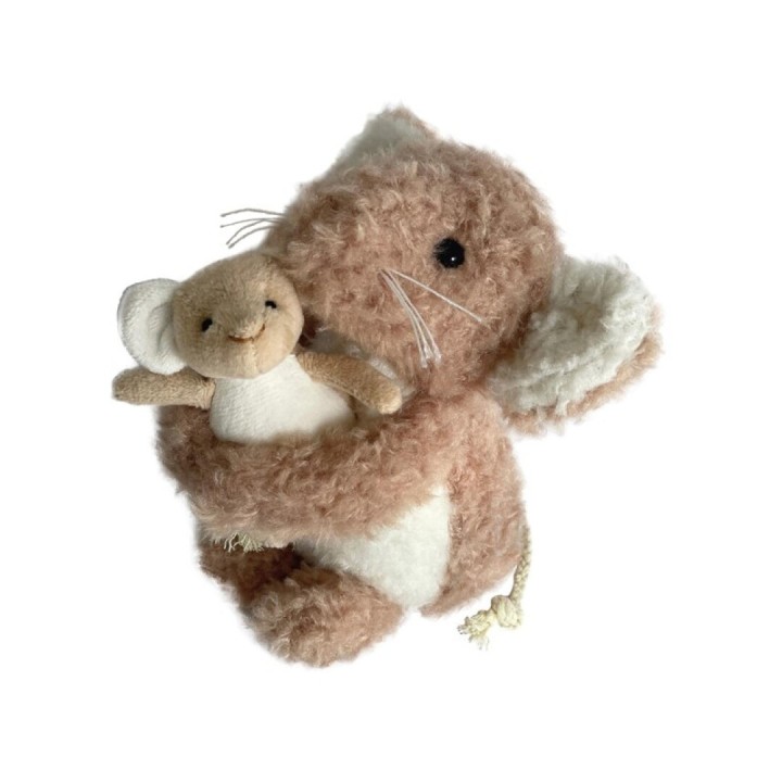 Peluche Ratoncita Camelia con su Bebé 20 cm