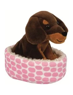Peluche Salchicha Watson en cama