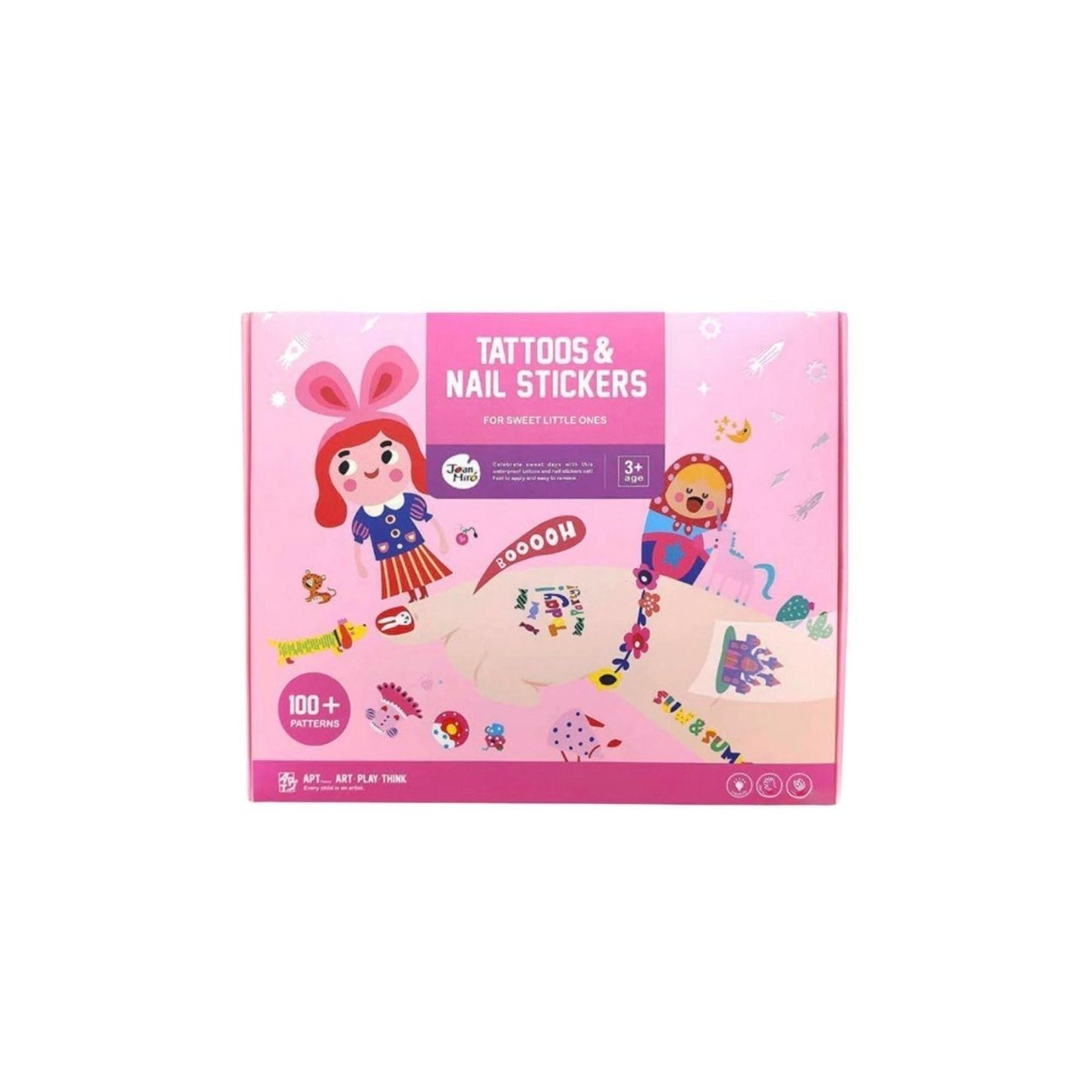 Set Stickers Uñas y Tattoos Rosa