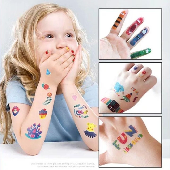 Set Stickers Uñas y Tattoos Rosa