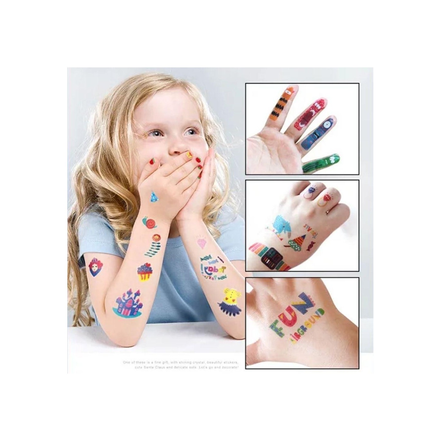Set Stickers Uñas y Tattoos Rosa