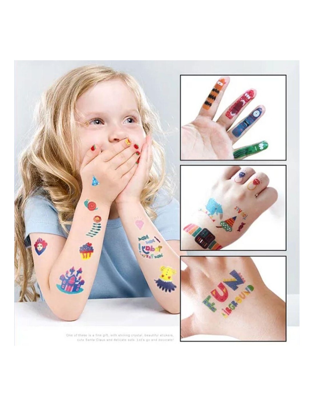 Set Stickers Uñas y Tattoos Rosa