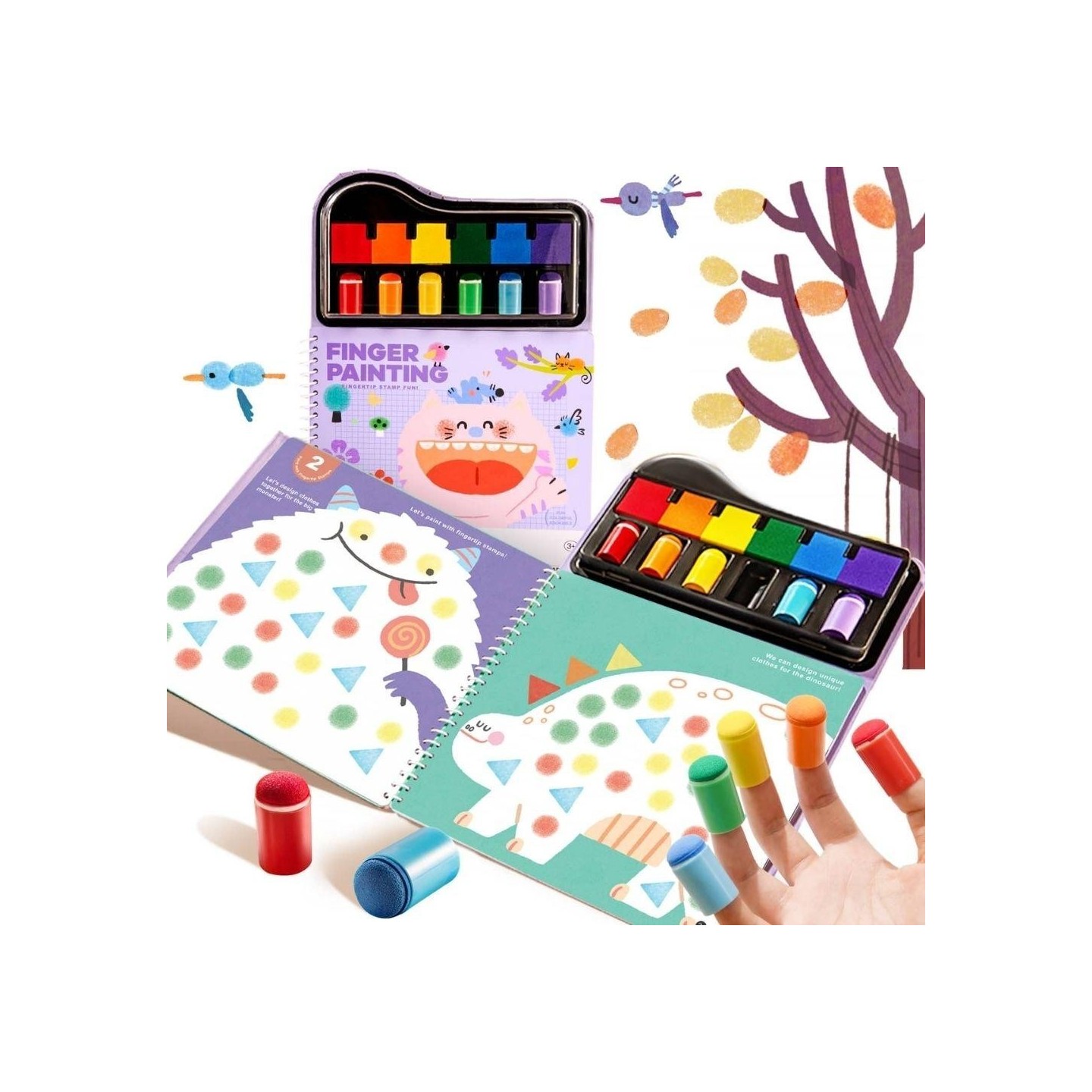Libro creativo con tampones de dedo