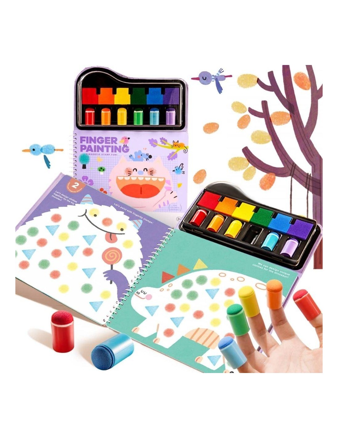 Libro creativo con tampones de dedo