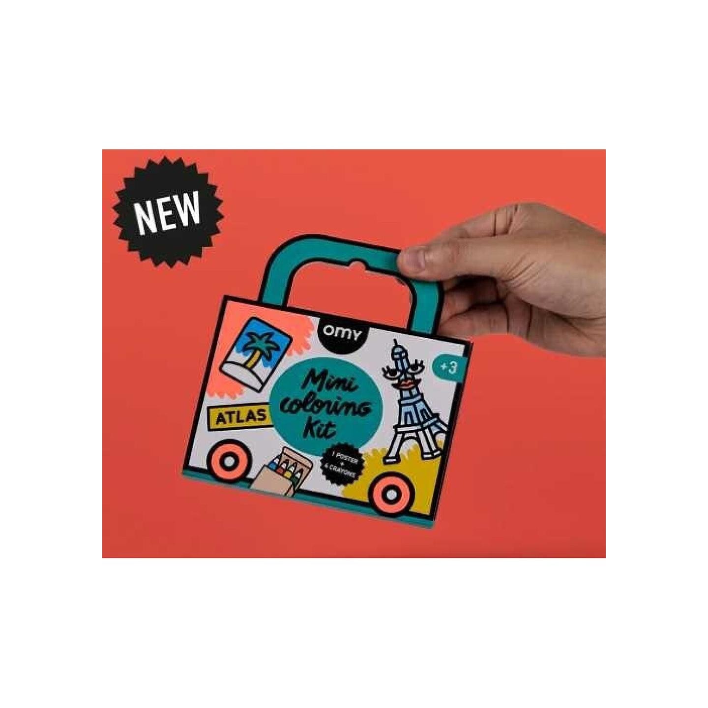 Mini Pocket Atlas para colorear + 4 Lápices de Color