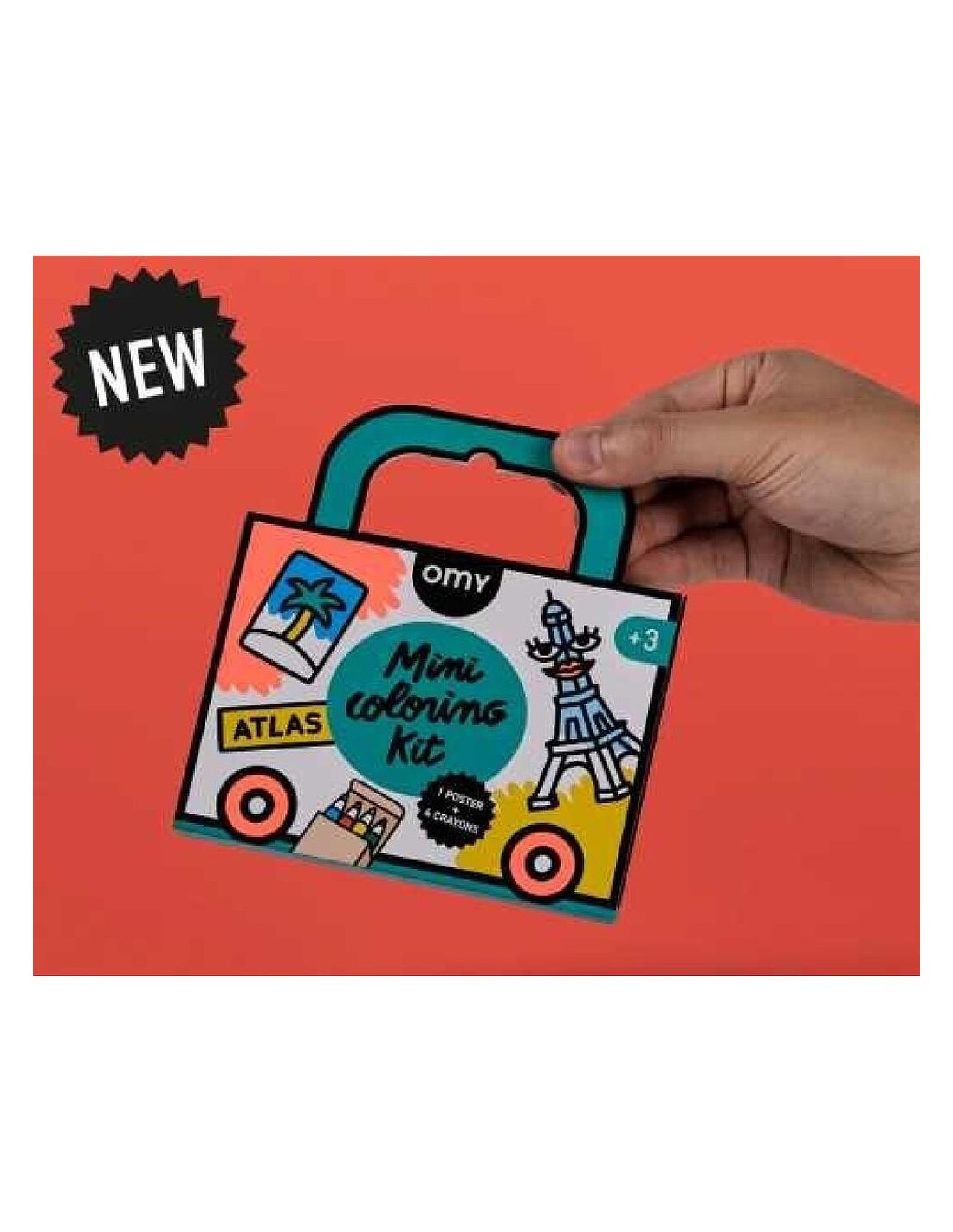 Mini Pocket Atlas para colorear + 4 Lápices de Color