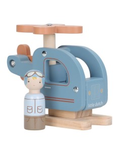 Helicóptero de Madera con Personaje