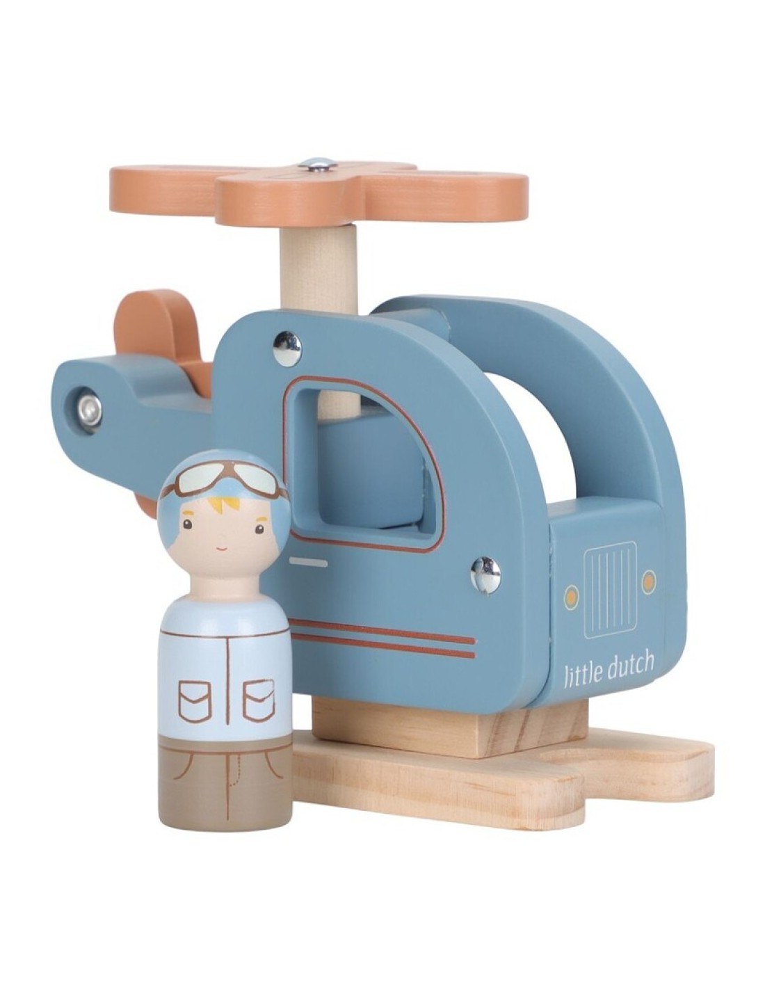 Helicóptero de Madera con Personaje