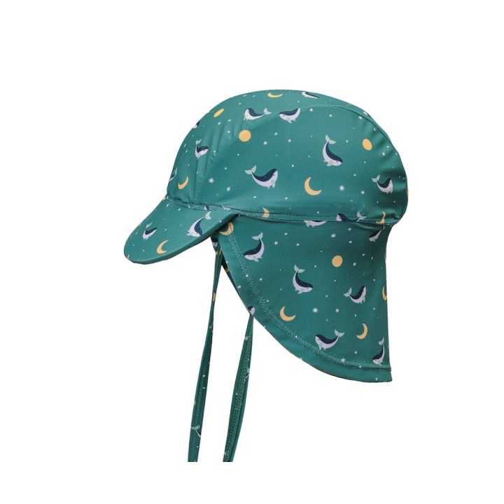 Gorro Playa Bebé Tutete Whale Teal