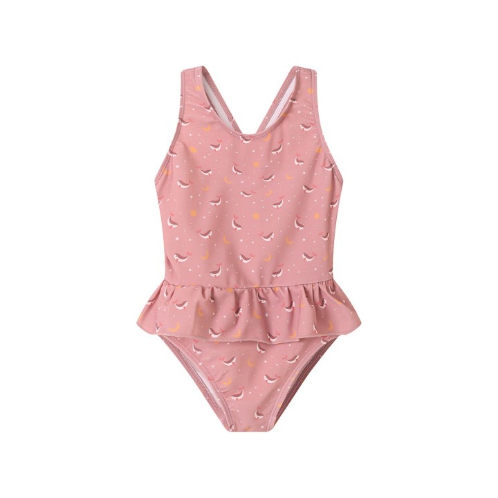 Bañador Cruzado con Volantes Tutete Whale Pink