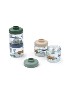 Pack 4 Contenedores Comida Tritan Fun Beach Blue 100ml