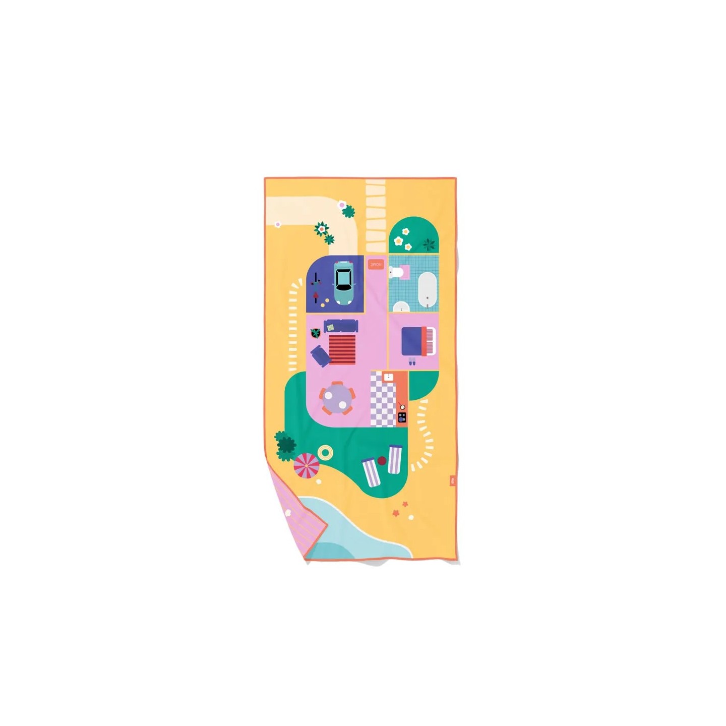 Toalla de Juego de Microfibra 140 x 70cm - Casa de Muñecas