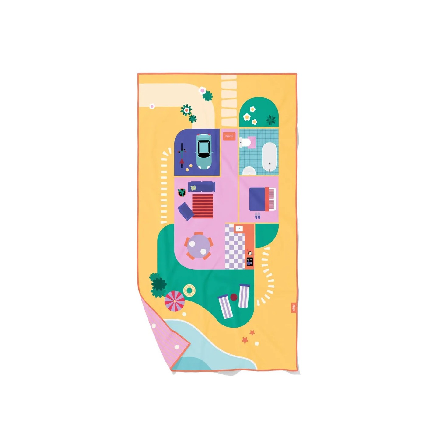 Toalla de Juego de Microfibra 180 x 100cm - Casa de Muñecas