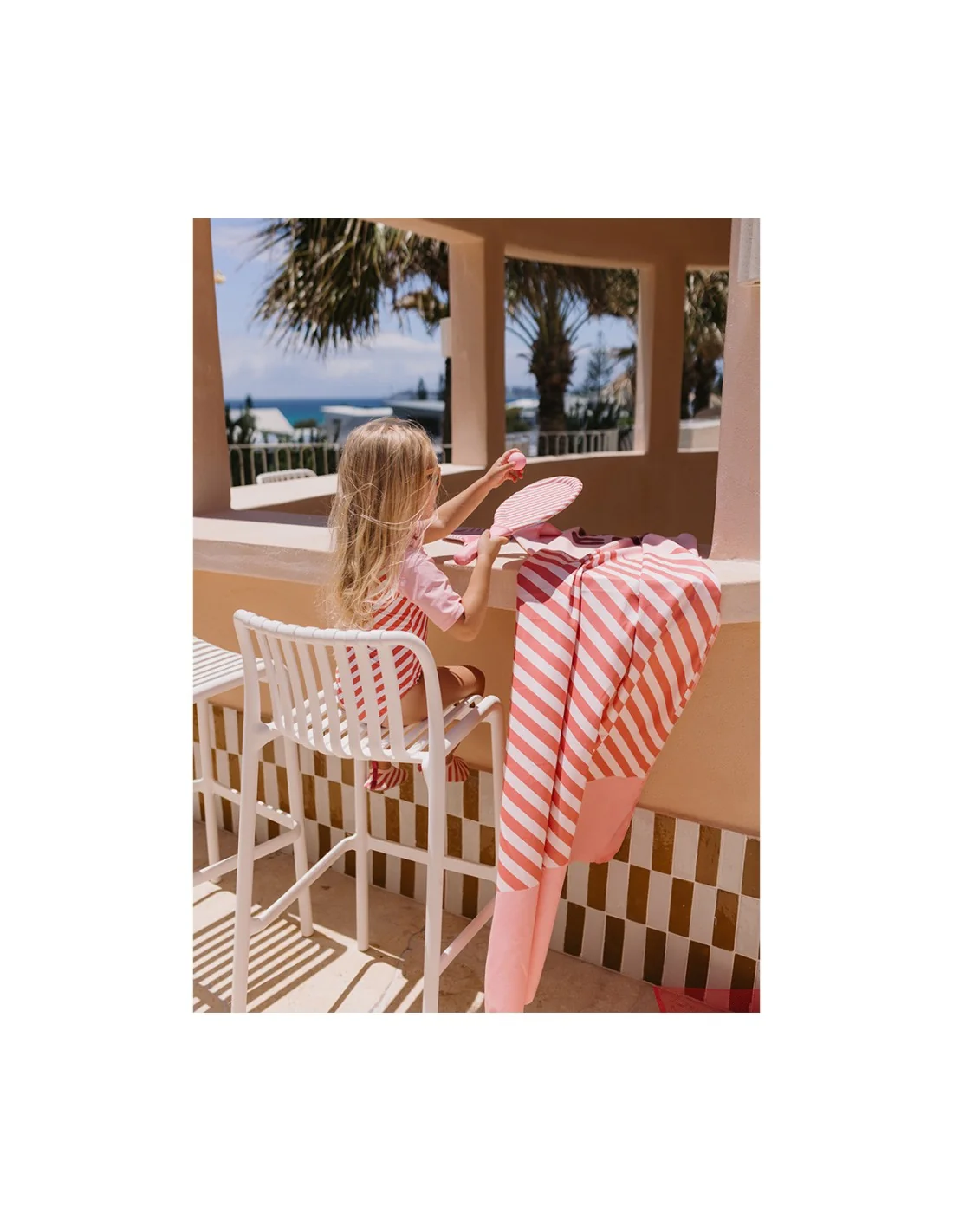 Toalla Playa Microfibra Tutete Stripes Bloom & Blush