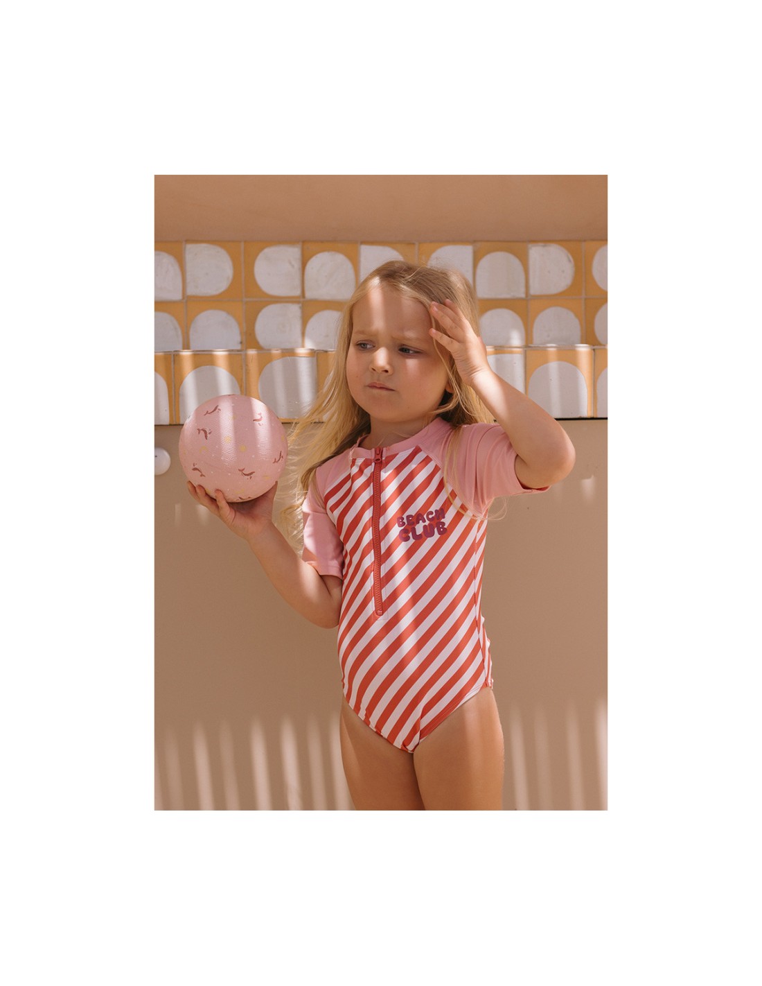 Bañador con Cremallera Tutete Stripes Bloom & Blush