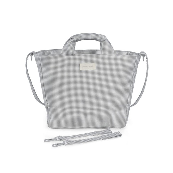 Bolsa Canastilla Little Bloom Vichy Gris