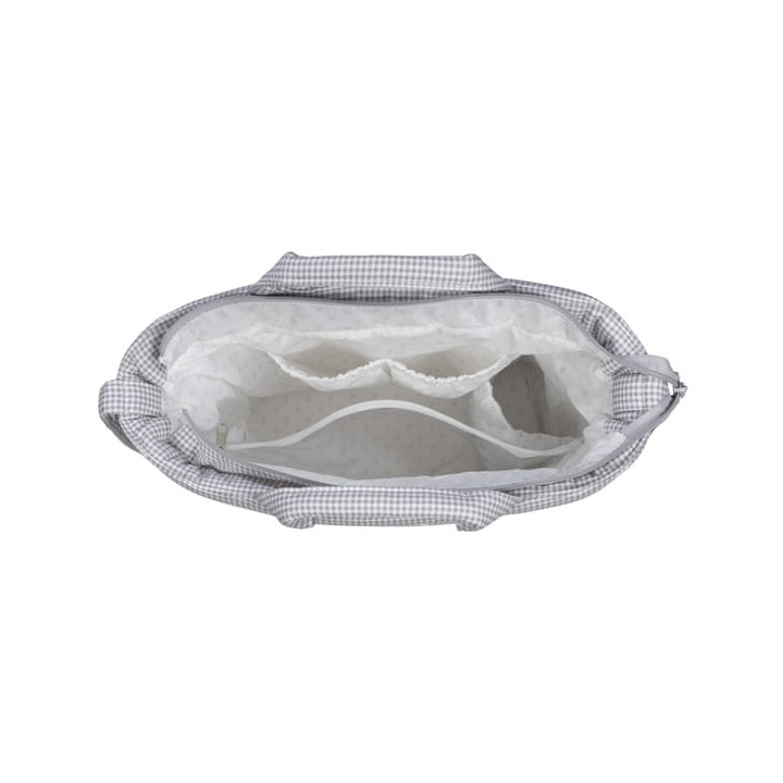 Bolsa Canastilla Little Bloom Vichy Gris