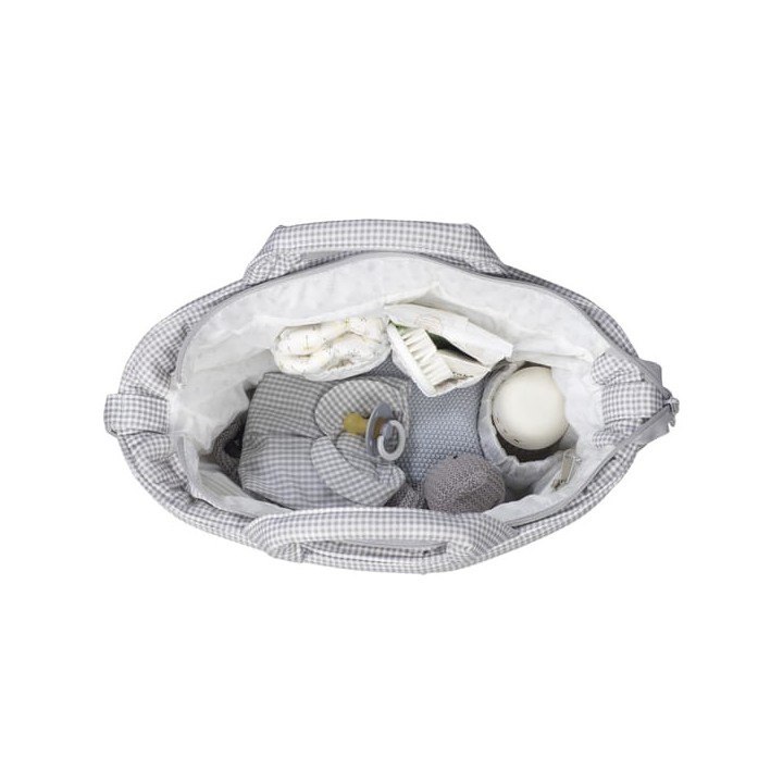 Bolsa Canastilla Little Bloom Vichy Gris