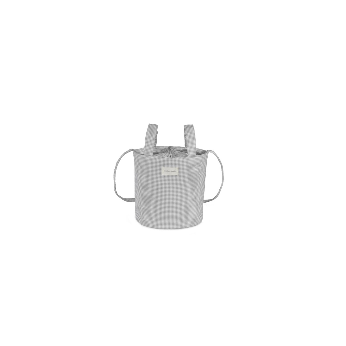 Bolsa Bucket Little Bloom Vichy Gris