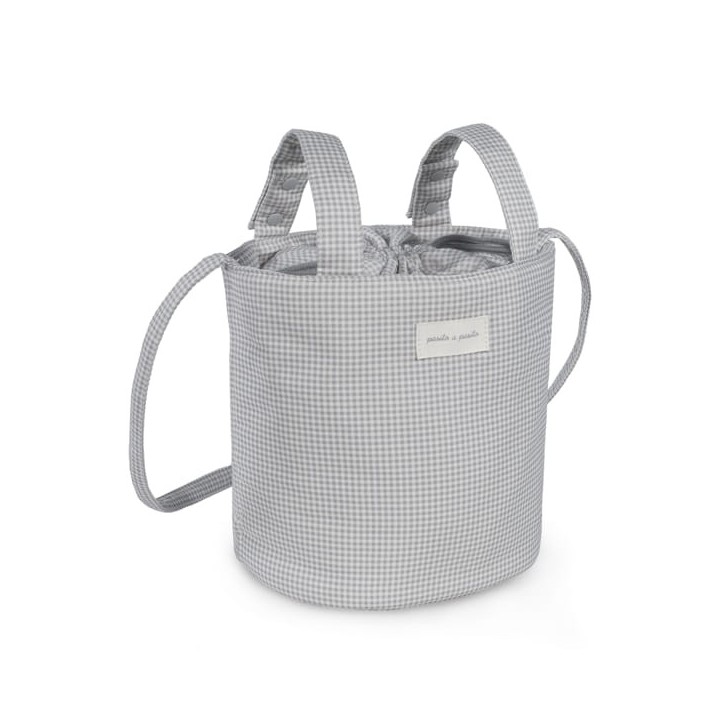 Bolsa Bucket Little Bloom Vichy Gris