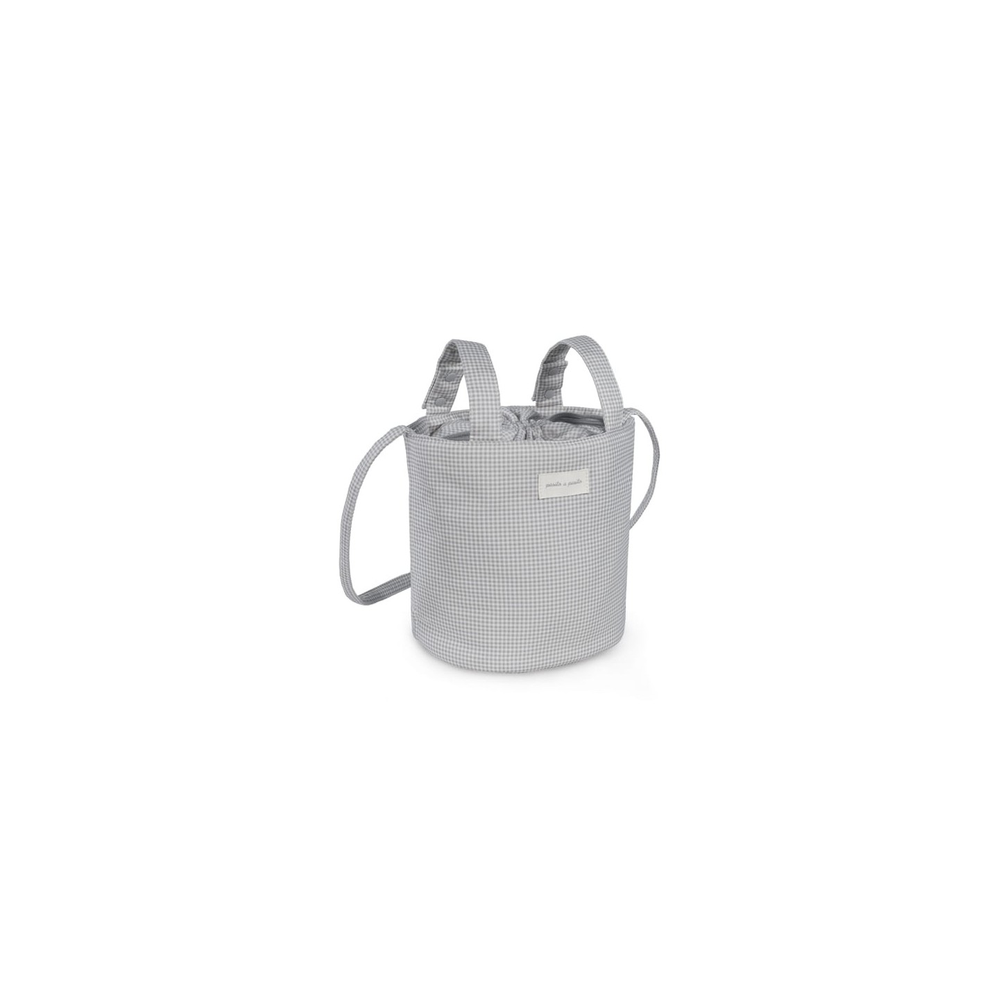 Bolsa Bucket Little Bloom Vichy Gris
