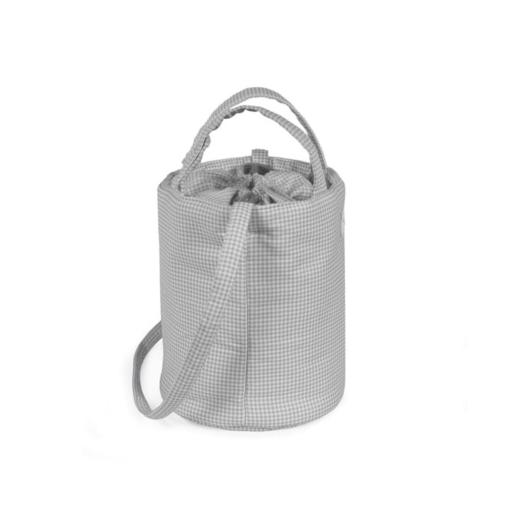 Bolsa Bucket Little Bloom Vichy Gris