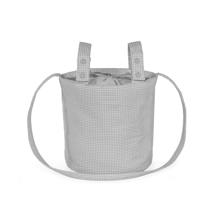 Bolsa Bucket Little Bloom Vichy Gris