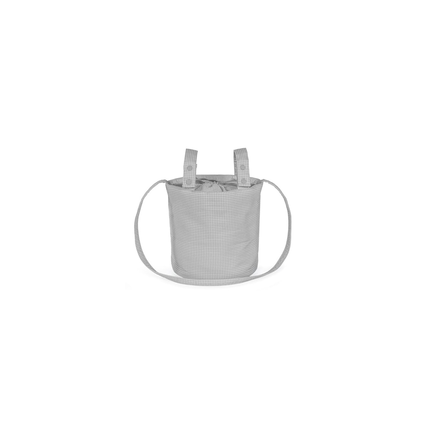Bolsa Bucket Little Bloom Vichy Gris