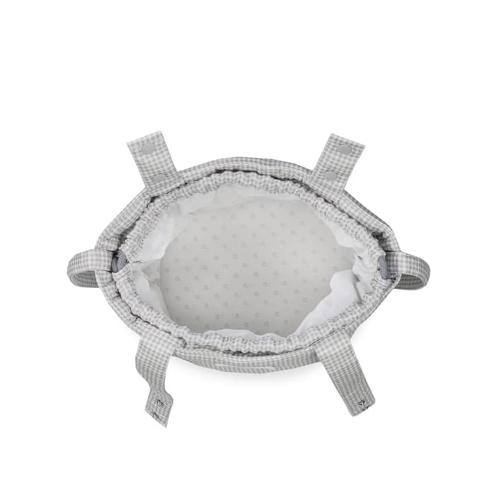 Bolsa Bucket Little Bloom Vichy Gris