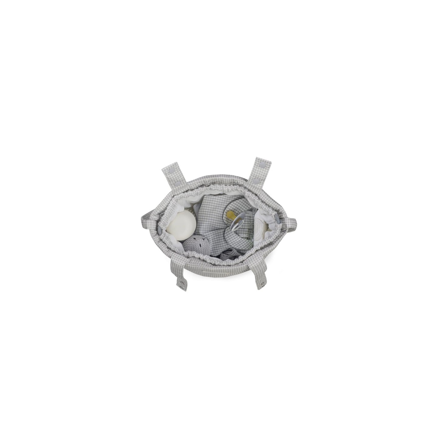 Bolsa Bucket Little Bloom Vichy Gris