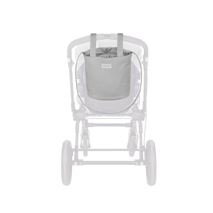 Bolsa Bucket Little Bloom Vichy Gris