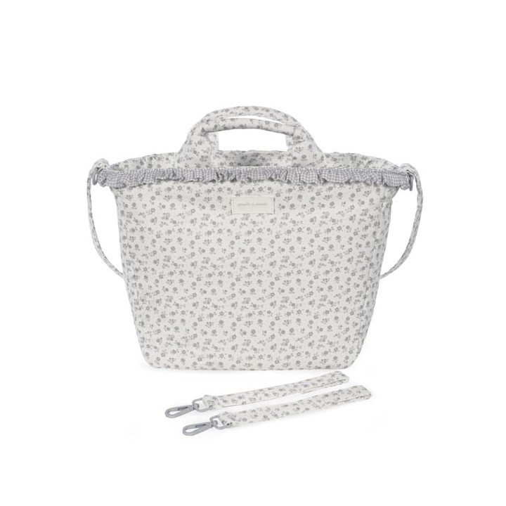 Bolsa Canastilla Little Bloom Flor Gris
