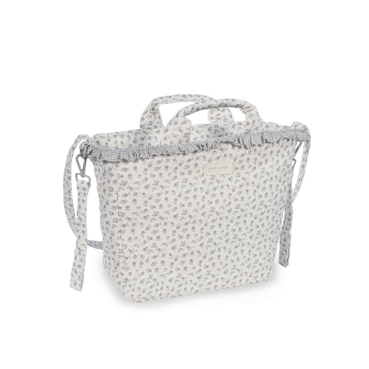 Bolsa Canastilla Little Bloom Flor Gris
