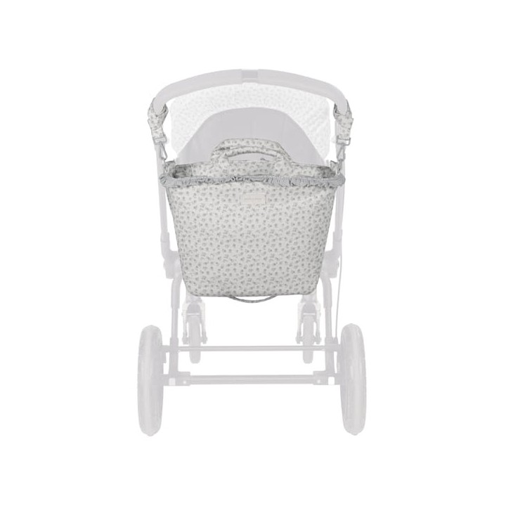 Bolsa Canastilla Little Bloom Flor Gris