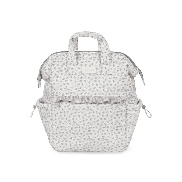 Mochila Little Bloom Flor Gris