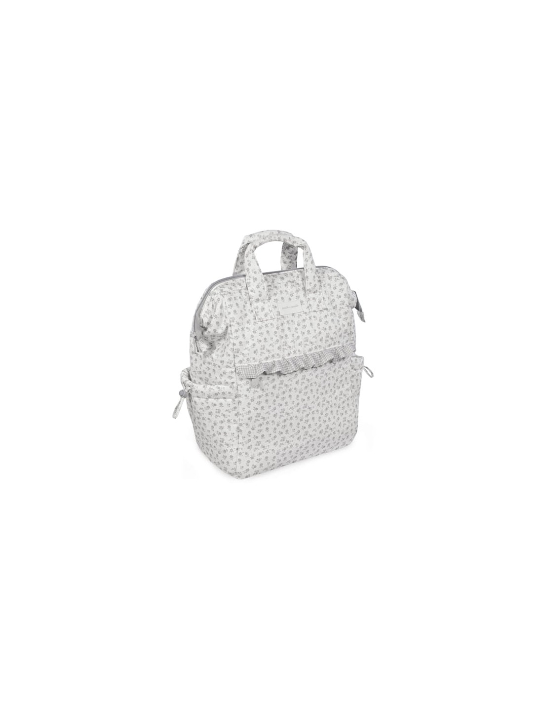 Mochila Little Bloom Flor Gris