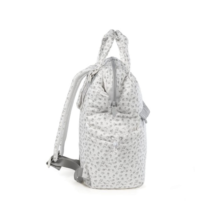 Mochila Little Bloom Flor Gris