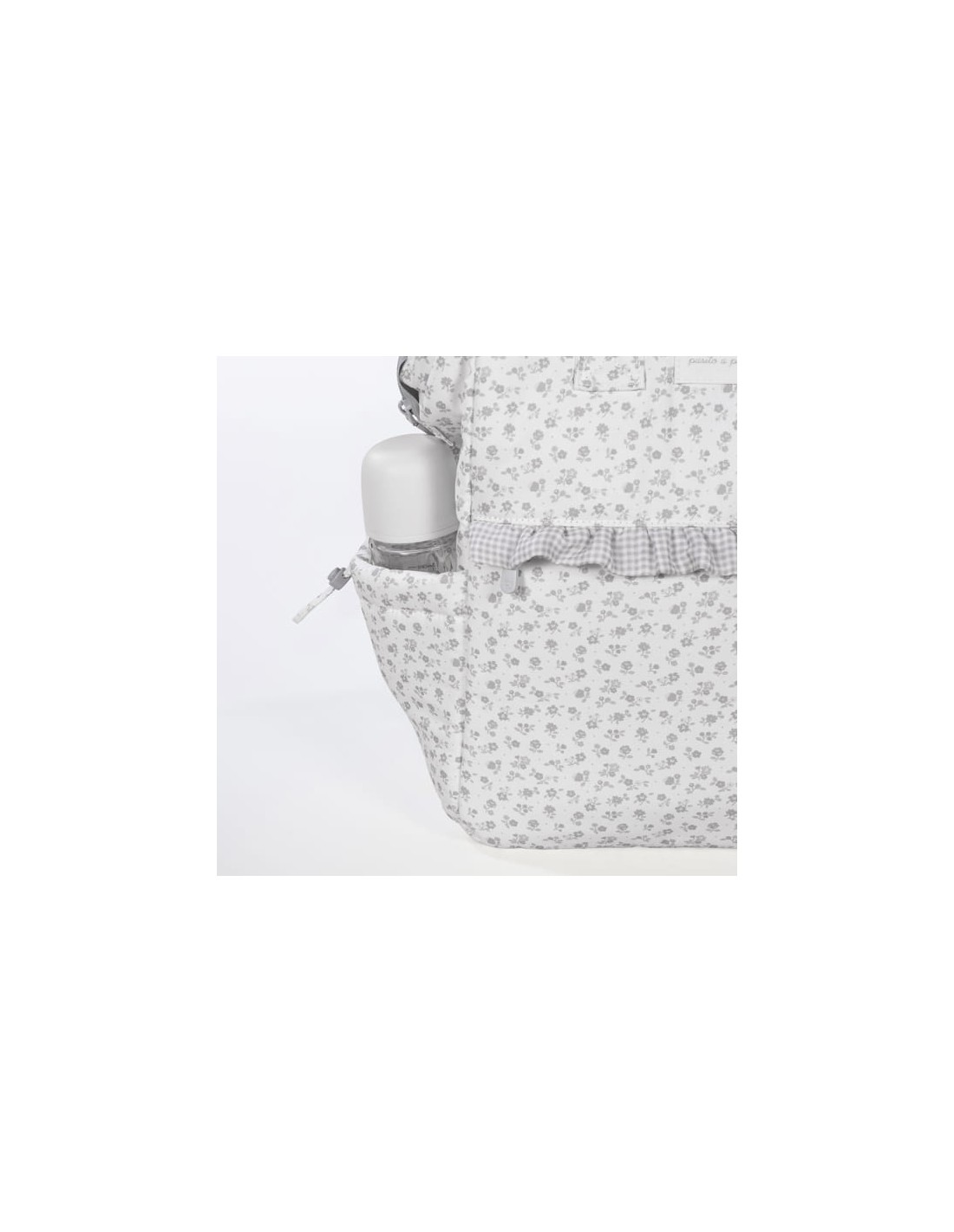 Mochila Little Bloom Flor Gris