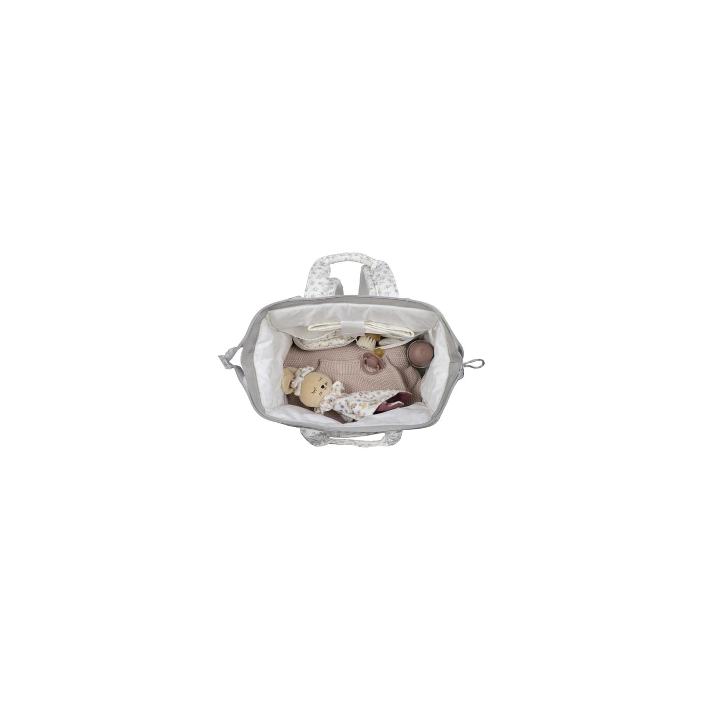 Mochila Little Bloom Flor Gris