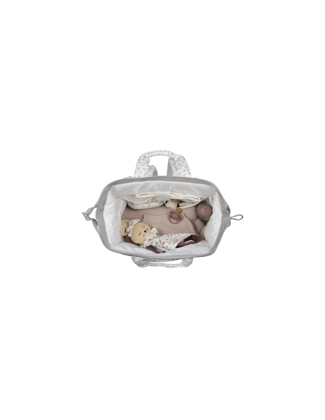 Mochila Little Bloom Flor Gris