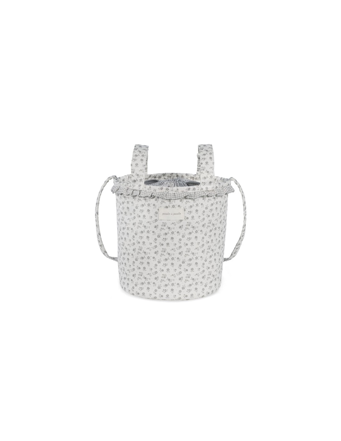 Bolsa Bucket Little Bloom Flor Gris