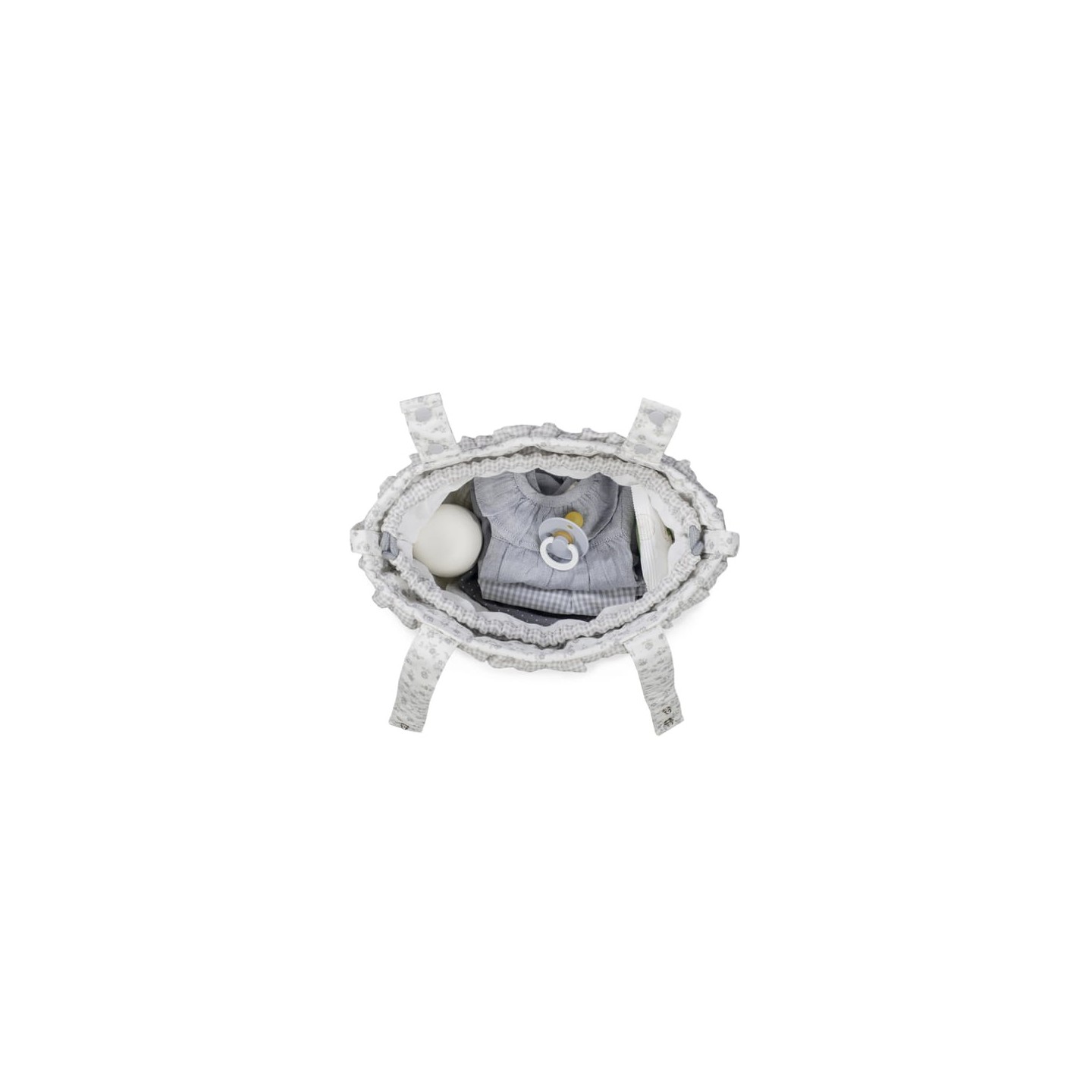 Bolsa Bucket Little Bloom Flor Gris