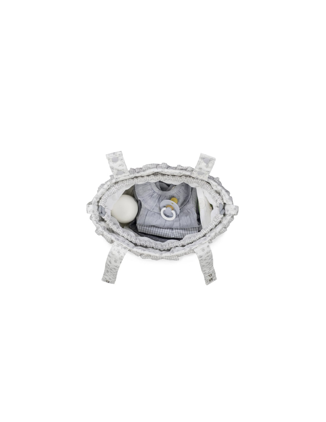 Bolsa Bucket Little Bloom Flor Gris