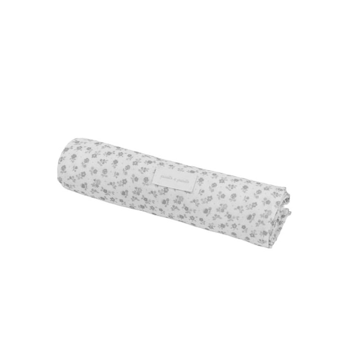 Muselina Little Bloom Flor Gris