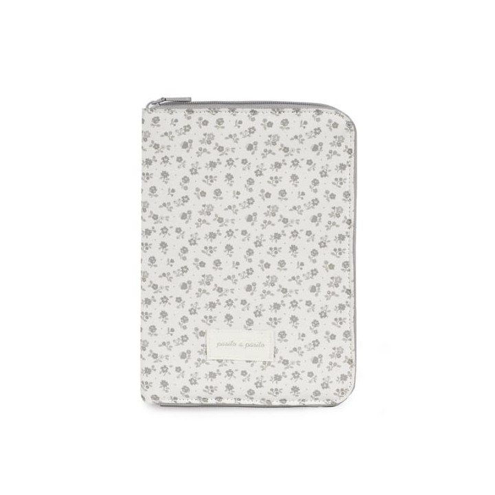 Portadocumentos Little Bloom Flor Gris