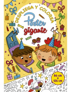 Despliega y colorea poster gigante Amarillo