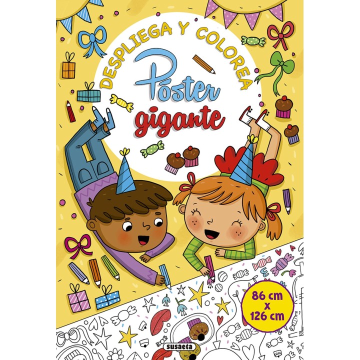 Despliega y colorea poster gigante Amarillo