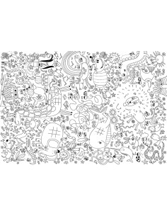 Despliega y colorea poster gigante Azul 2